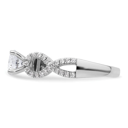 14k White Gold Simulated Diamond Infinity Engagement Ring