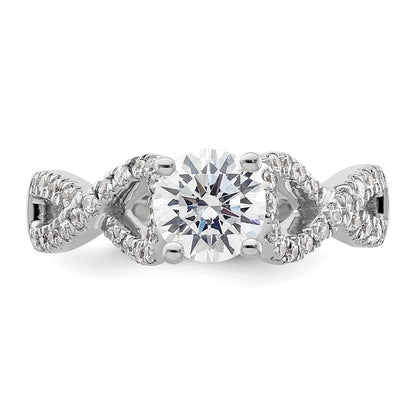 14k White Gold Simulated Diamond Infinity Engagement Ring