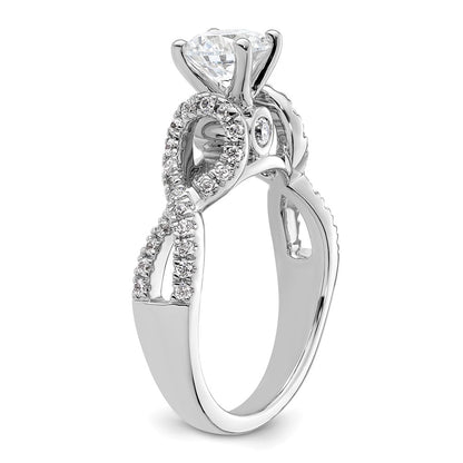 14k White Gold Simulated Diamond Infinity Engagement Ring