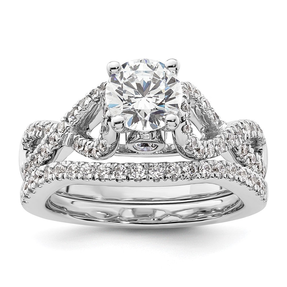 14k White Gold Simulated Diamond Infinity Engagement Ring