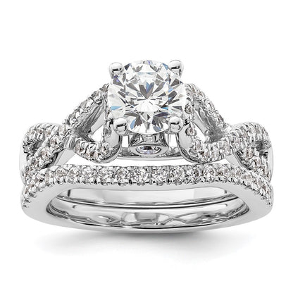 14k White Gold Simulated Diamond Infinity Engagement Ring