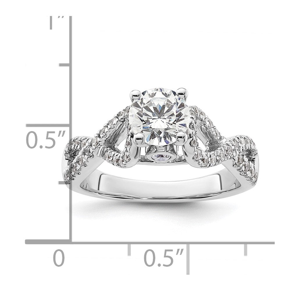 14k White Gold Simulated Diamond Infinity Engagement Ring