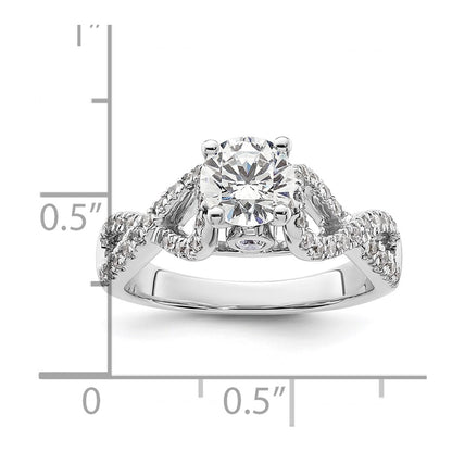 14k White Gold Simulated Diamond Infinity Engagement Ring