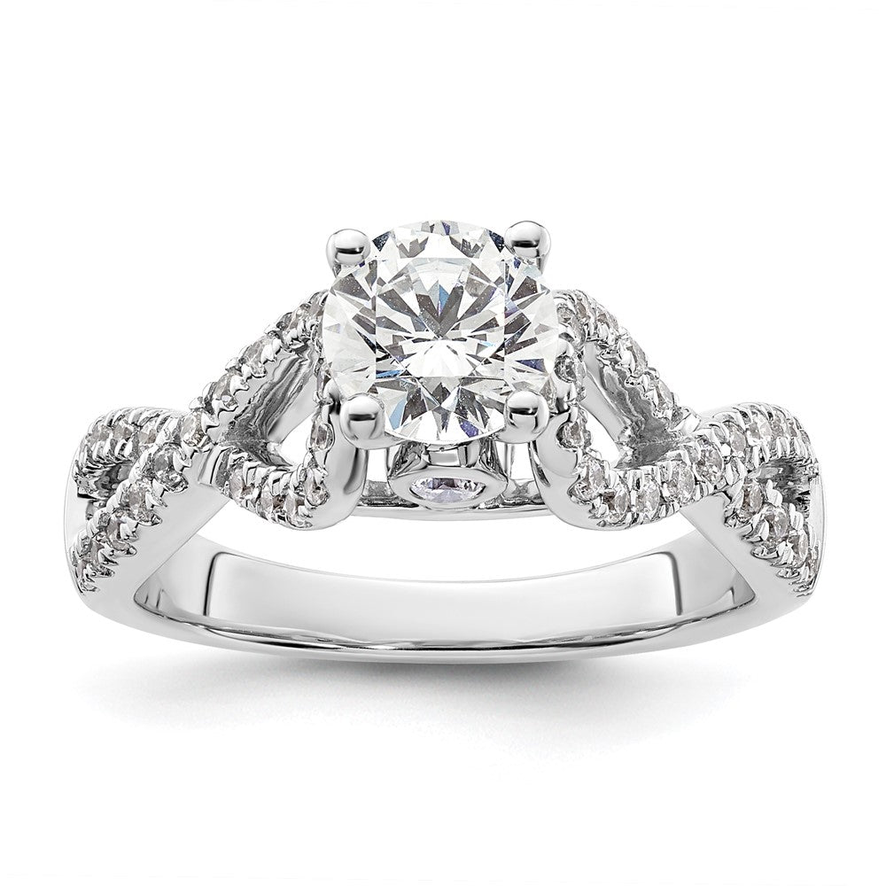 14k White Gold Simulated Diamond Infinity Engagement Ring