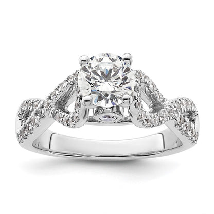 14k White Gold Simulated Diamond Infinity Engagement Ring