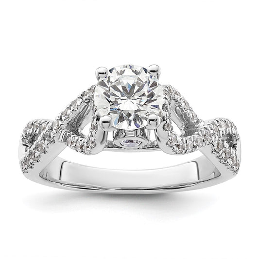 14k White Gold Simulated Diamond Infinity Engagement Ring