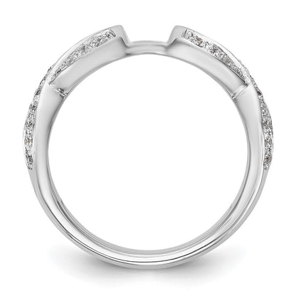 0.38ct. CZ Solid Real 14k White Gold Peg Set Infinity Engagement Ring