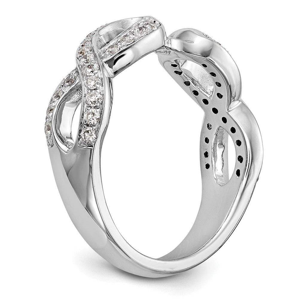 0.38ct. CZ Solid Real 14k White Gold Peg Set Infinity Engagement Ring