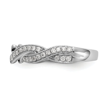 14K White Gold Criss Cross Peg Set 3/8 Carat Diamond Semi Mount Engagement Ring