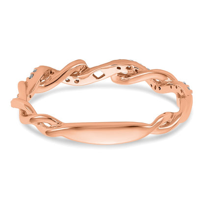 14K Rose Gold Criss Cross Peg Set 1/10 Carat Diamond Semi Mount Engagement Ring