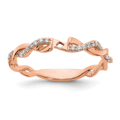 14K Rose Gold Criss Cross Peg Set 1/10 Carat Diamond Semi Mount Engagement Ring
