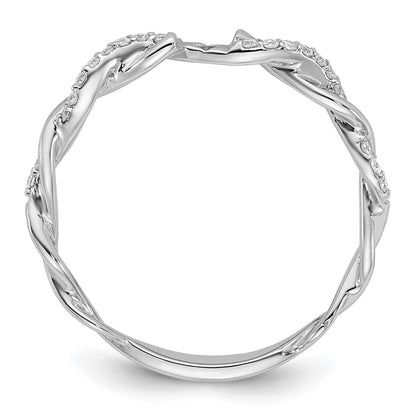 14k White Gold 1/10 Ct. Lab Grown Diamond VS/SI+ G+ Semi Mount Peg Set Criss Cross Engagement Ring