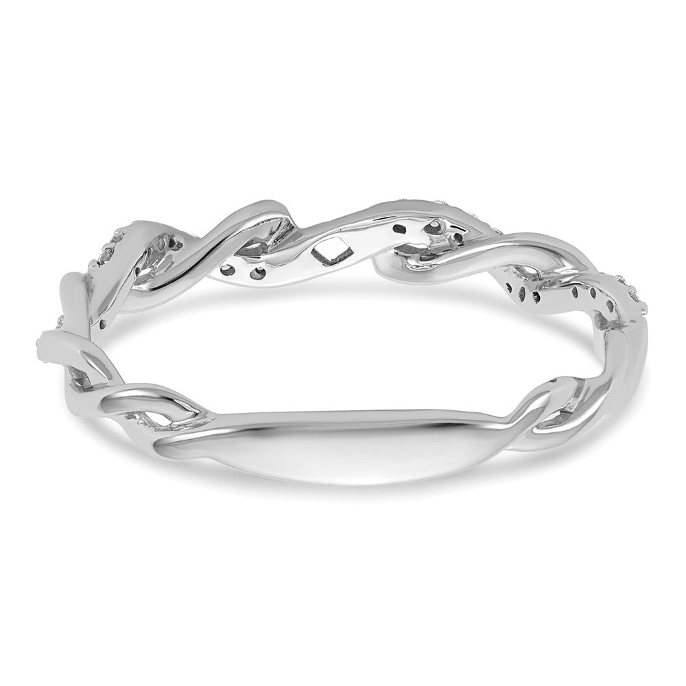 14k White Gold 1/10 Ct. Lab Grown Diamond VS/SI+ G+ Peg Set Criss Cross Engagement Ring