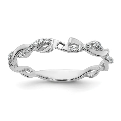 14k White Gold 1/10 Ct. Lab Grown Diamond VS/SI+ G+ Semi Mount Peg Set Criss Cross Engagement Ring