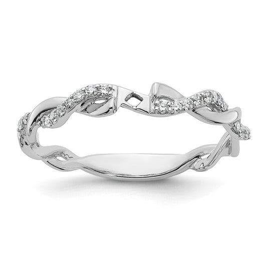 14k White Gold 1/10 Ct. Lab Grown Diamond VS/SI+ G+ Semi Mount Peg Set Criss Cross Engagement Ring