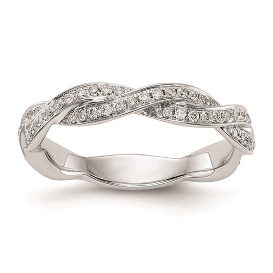 14k White Gold Real Diamond Wedding Band