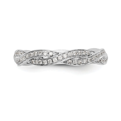 14k White Gold 3/8 Ct. Lab Grown Diamond VS/SI+ G+ Criss Cross Wedding Band Ring