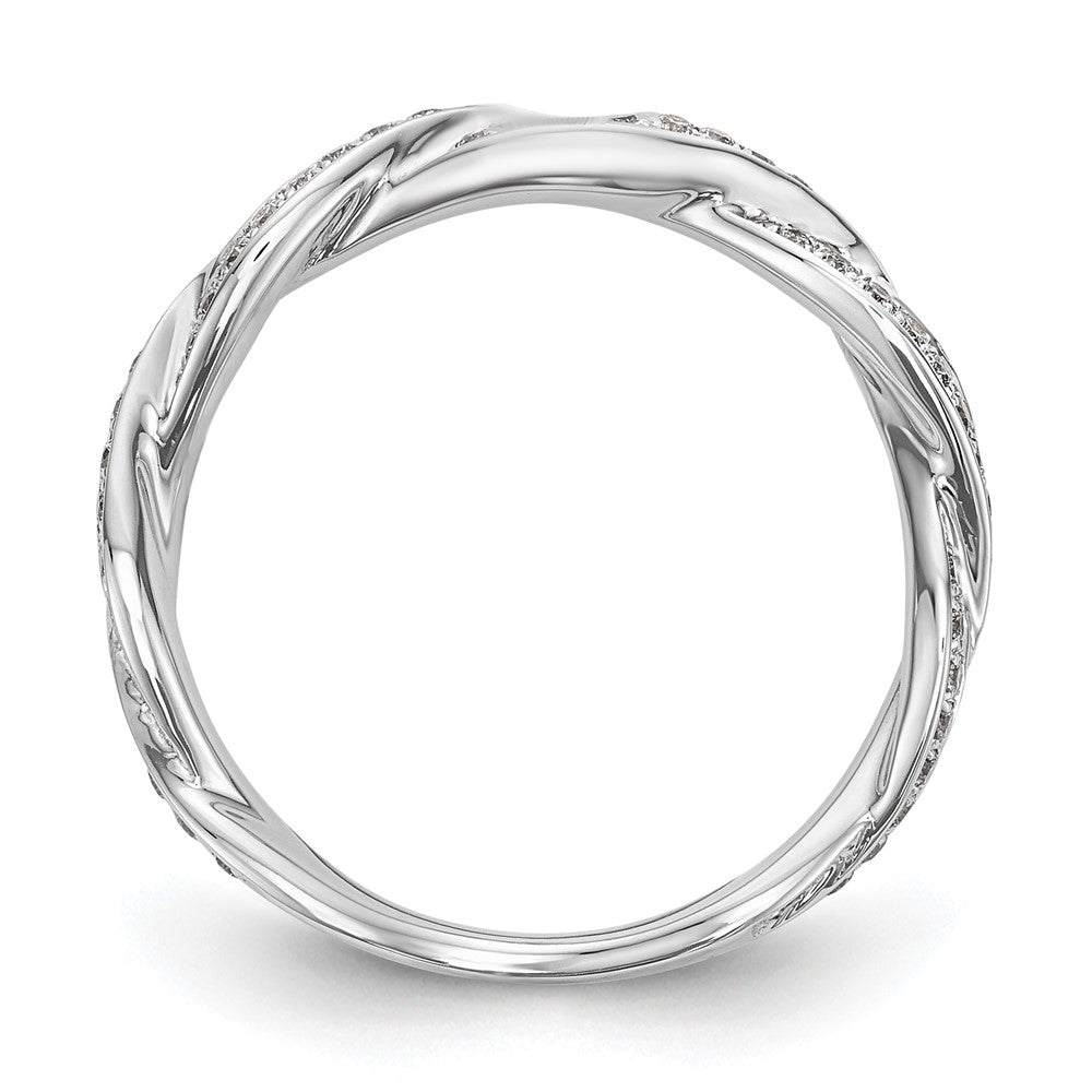 14K White Gold Criss Cross Peg Set 3/8 Carat Diamond Semi Mount Engagement Ring