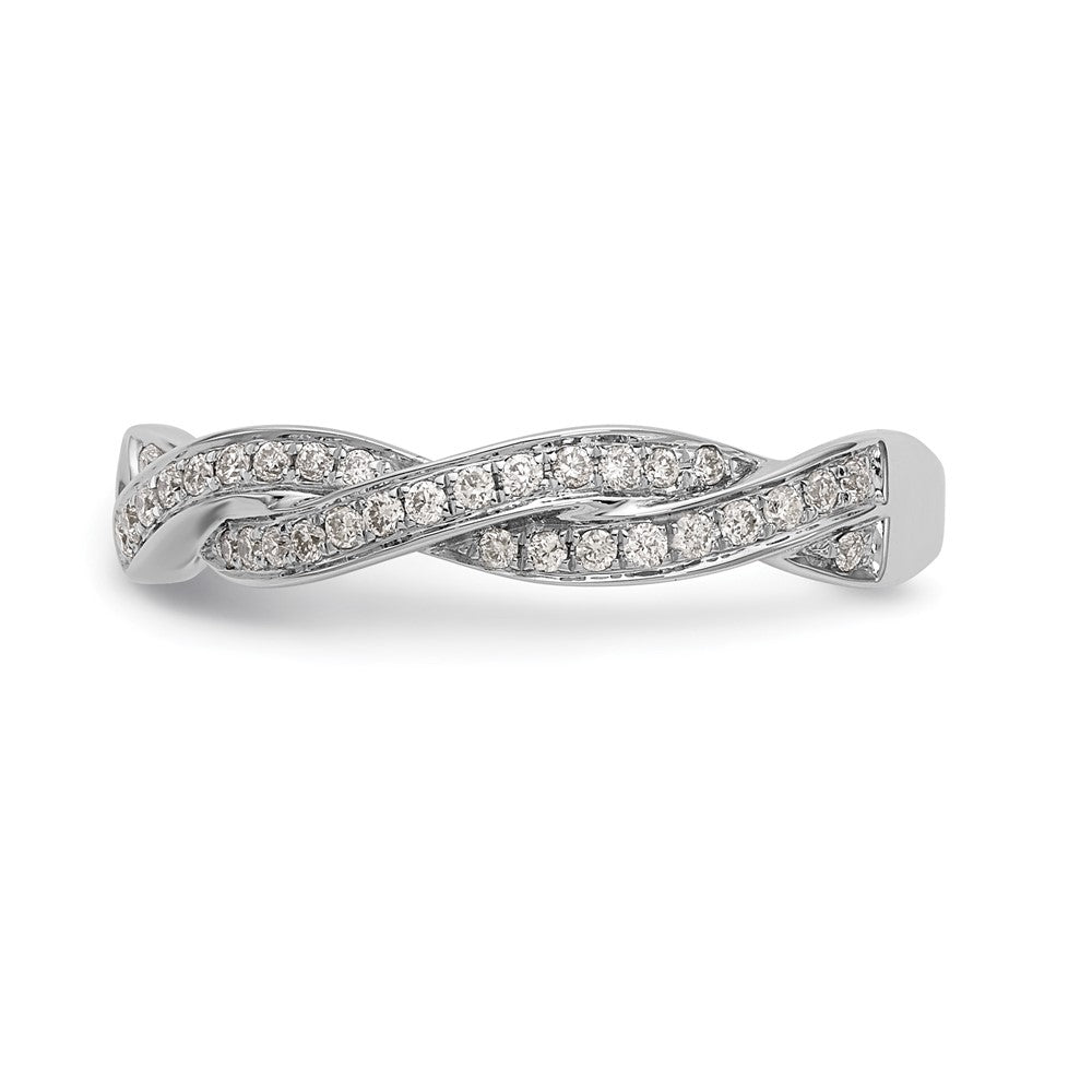 14K White Gold Criss Cross Peg Set 3/8 Carat Diamond Semi Mount Engagement Ring
