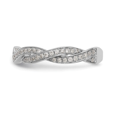 14K White Gold Criss Cross Peg Set 3/8 Carat Diamond Semi Mount Engagement Ring