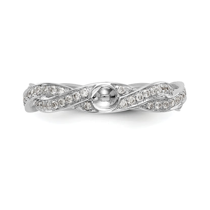 14k White Gold 1/3 Ct. Lab Grown Diamond VS/SI+ G+ Peg Set Criss Cross Engagement Ring