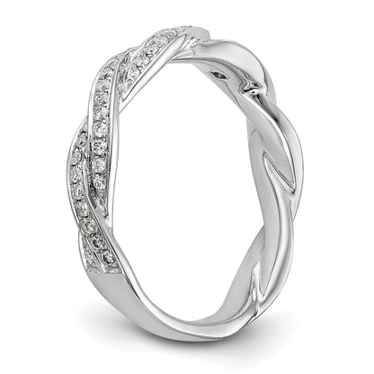 14k White Gold 1/3 Ct. Lab Grown Diamond VS/SI+ G+ Peg Set Criss Cross Engagement Ring