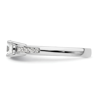 14k White Gold 3/4 Ct. Lab Grown Diamond VS/SI+ G+ Round Channel Set Shared Prong Engagement Ring