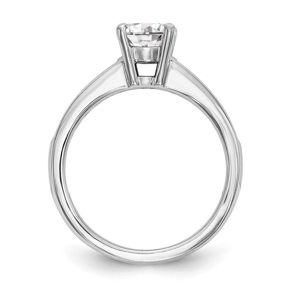 14k White Gold 1/4 Ct. Lab Grown Diamond VS/SI+ G+ 1 Ct. Center Round Semi Mount Channel Set Shared Prong Engagement Ring