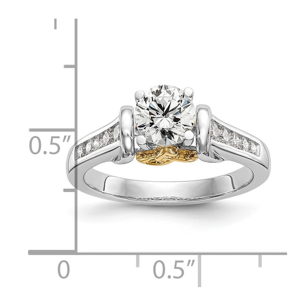 14K Two-Tone Lab Grown Diamond VS/SI FGH Peg Set Semi-mount Engagement Ring