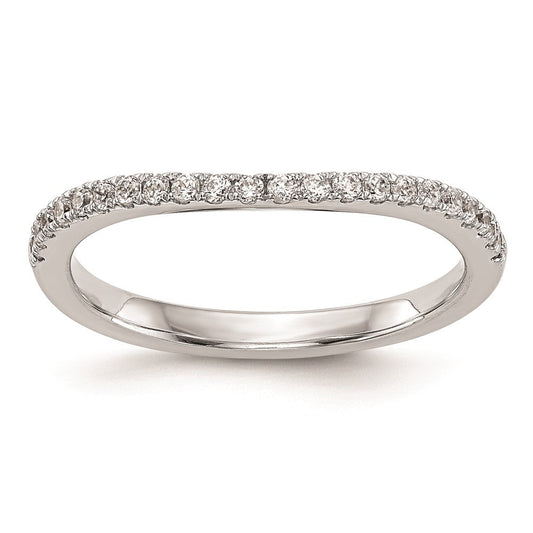 14k White Gold Real Diamond Wedding Band
