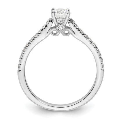 14K White Gold Simulated Diamond Engagement Ring