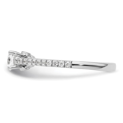 14K White Gold Simulated Diamond Engagement Ring