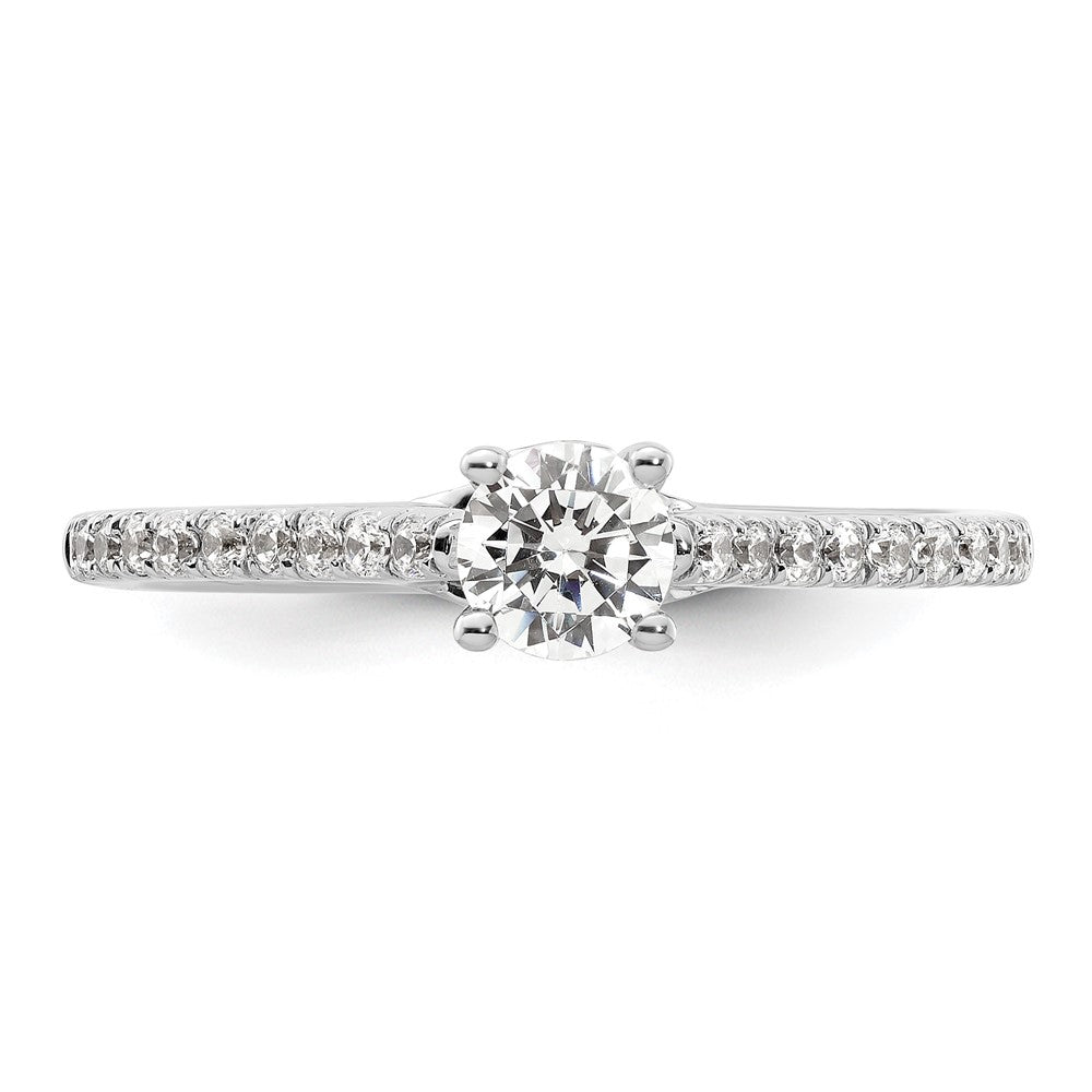 14K White Gold Simulated Diamond Engagement Ring