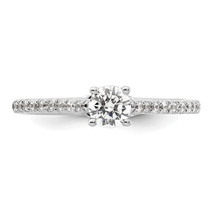 14K White Gold Simulated Diamond Engagement Ring