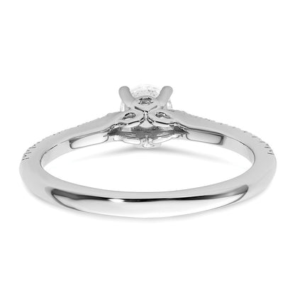 14K White Gold Simulated Diamond Engagement Ring