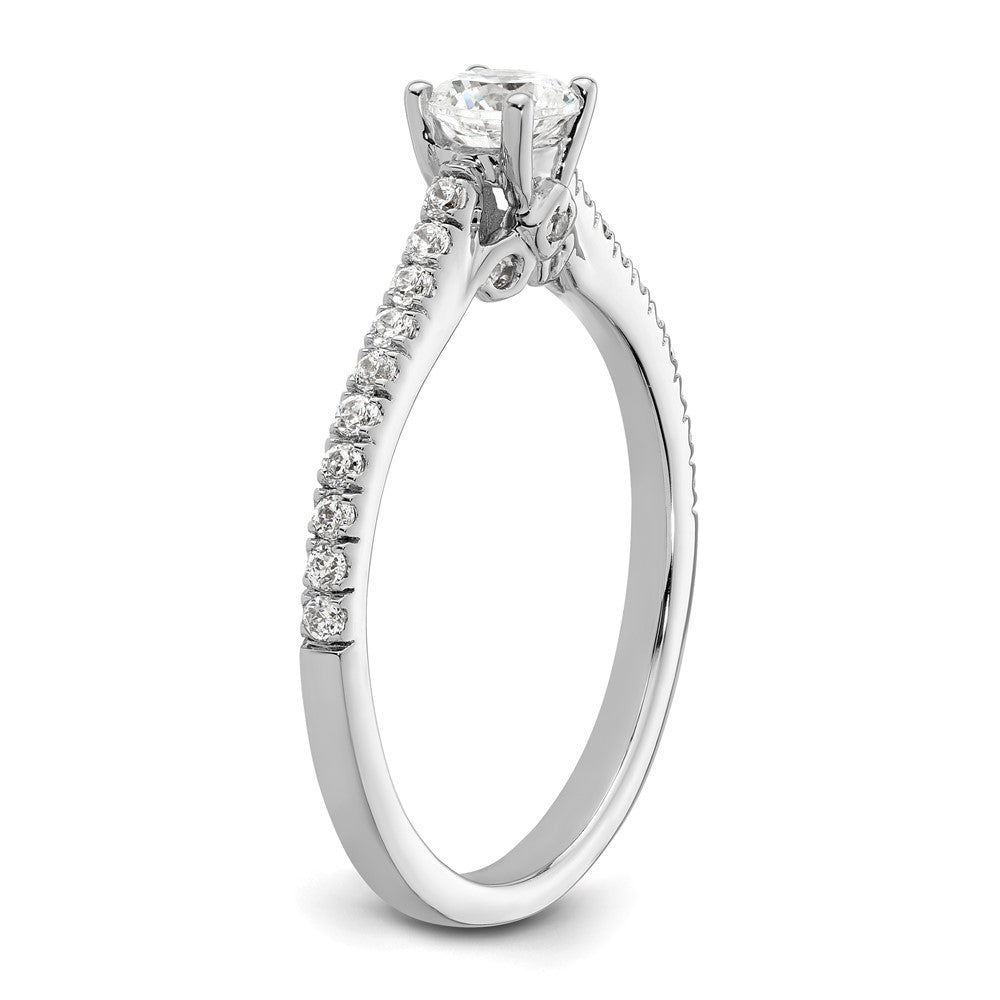 14K White Gold Simulated Diamond Engagement Ring