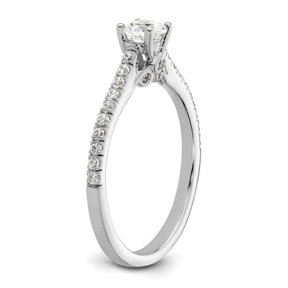14K White Gold Simulated Diamond Engagement Ring