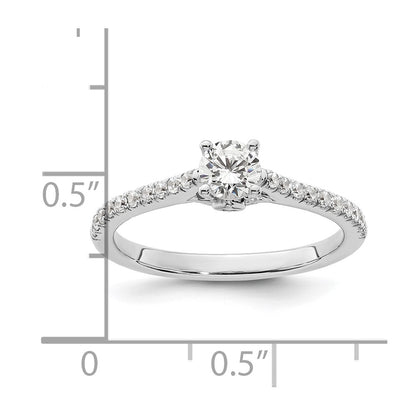 14K White Gold Simulated Diamond Engagement Ring