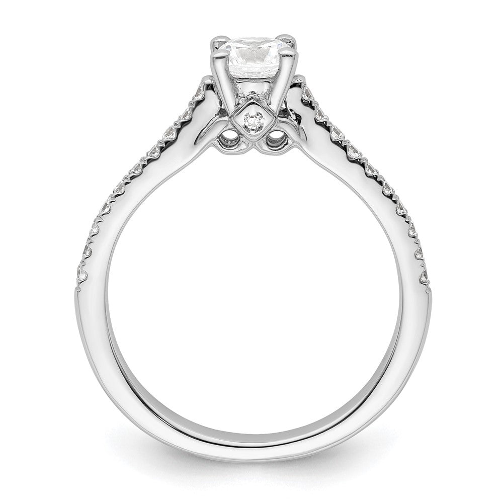 14K White Gold Simulated Diamond Engagement Ring