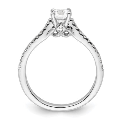 14K White Gold Simulated Diamond Engagement Ring