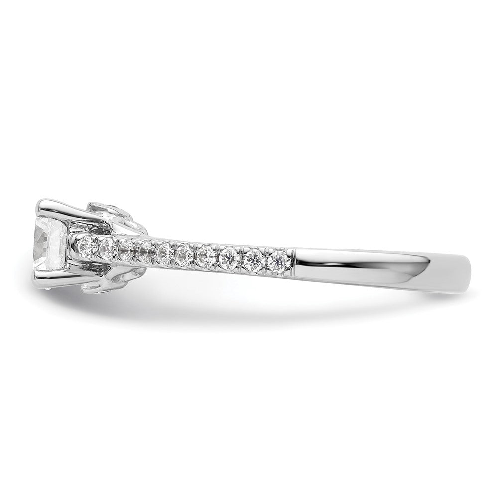 14K White Gold Simulated Diamond Engagement Ring