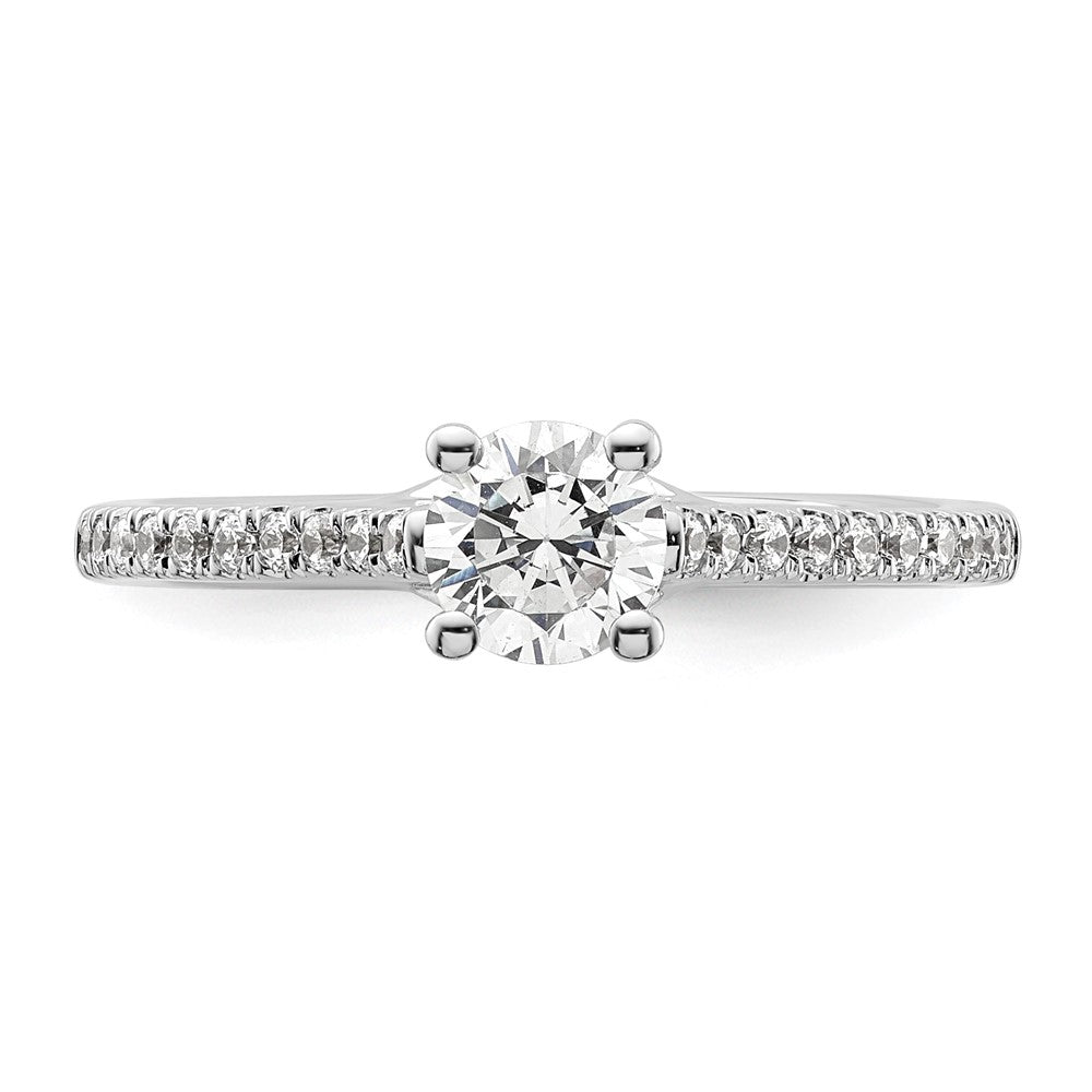 14K White Gold Simulated Diamond Engagement Ring