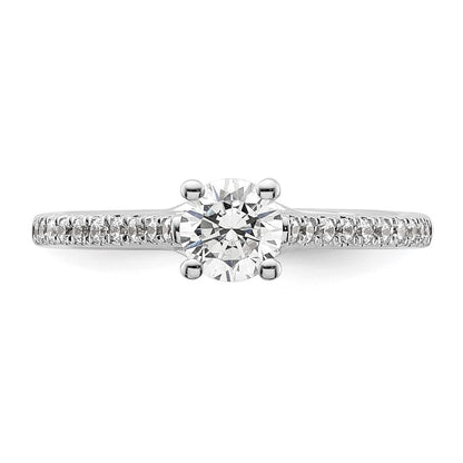 14K White Gold Simulated Diamond Engagement Ring