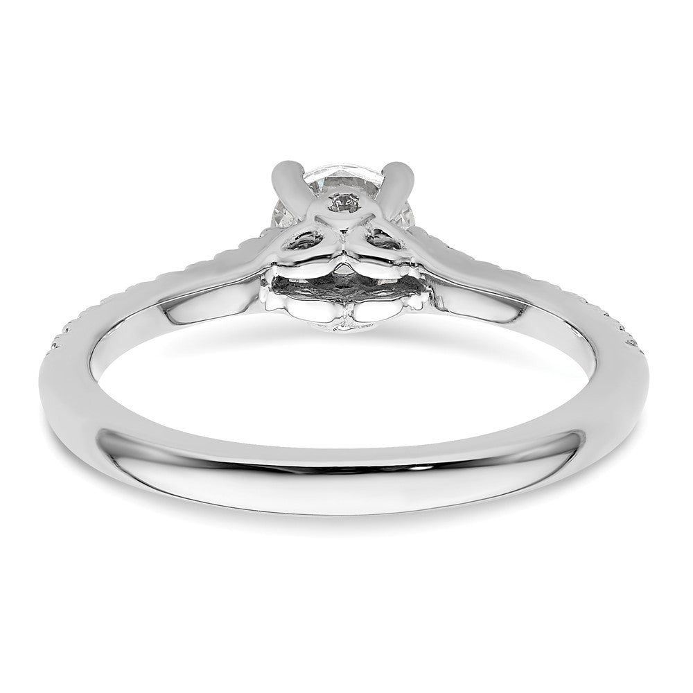 14K White Gold Simulated Diamond Engagement Ring