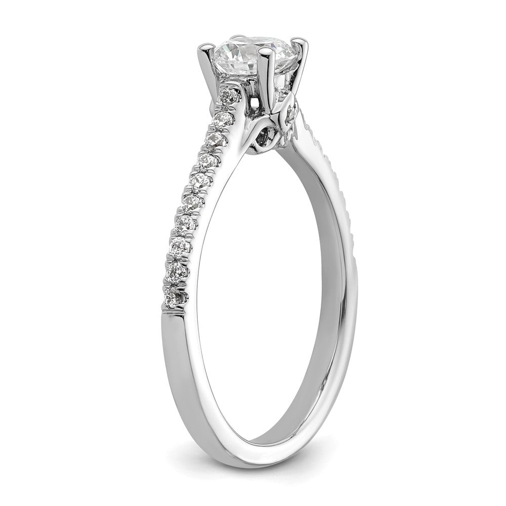 14K White Gold Simulated Diamond Engagement Ring