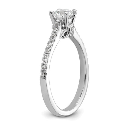 14K White Gold Simulated Diamond Engagement Ring