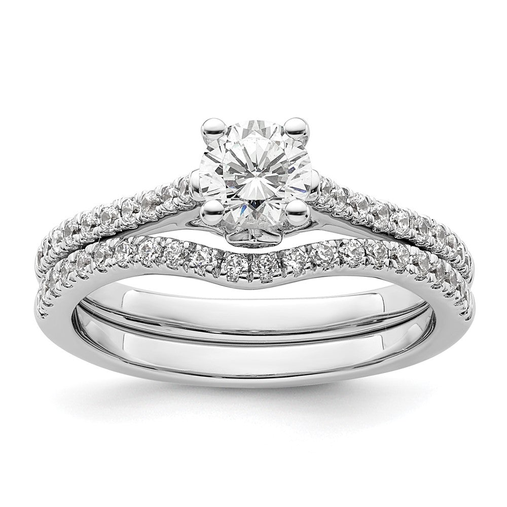 14K White Gold Simulated Diamond Engagement Ring