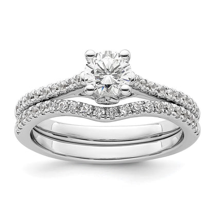 14K White Gold Simulated Diamond Engagement Ring