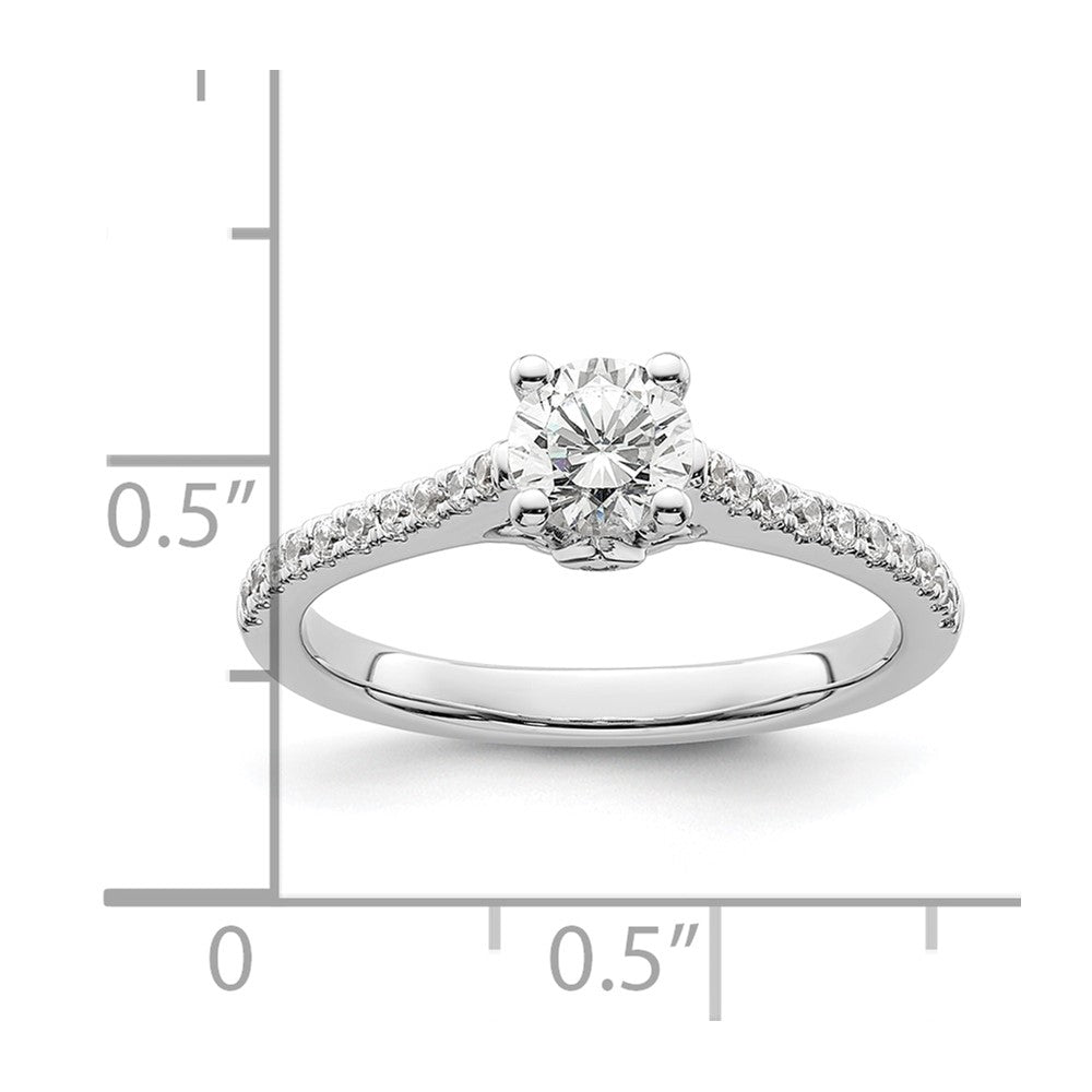14K White Gold Simulated Diamond Engagement Ring