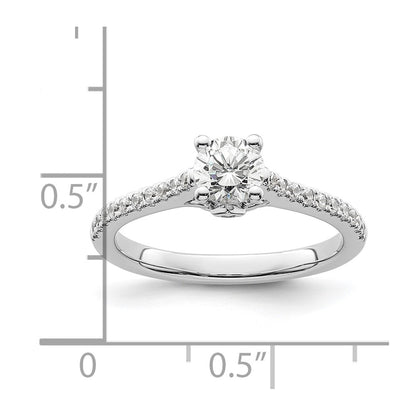 14K White Gold Simulated Diamond Engagement Ring
